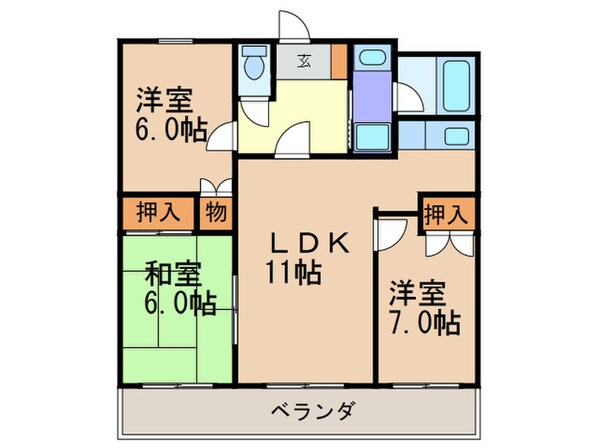 メモワ－ル香椎南の物件間取画像